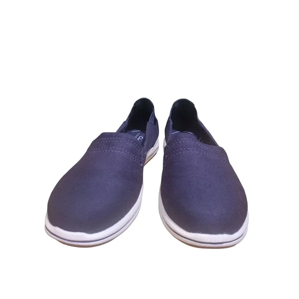 Clarks Cloudsteppers Shoes 9M Womens Blue Slip On Comfort Round Toe Cushion Soft